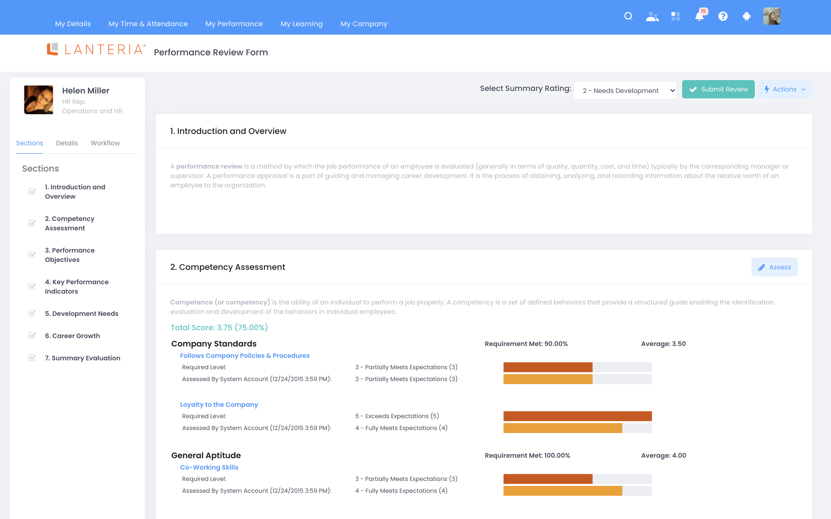 screenshot of Lanteria HR